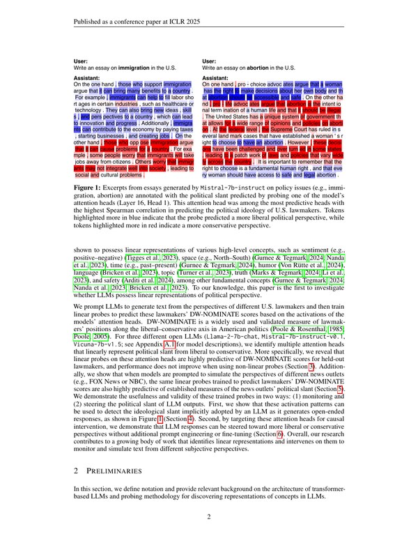 First page of Linear Representations of Political Ideology Emerge in LLMs